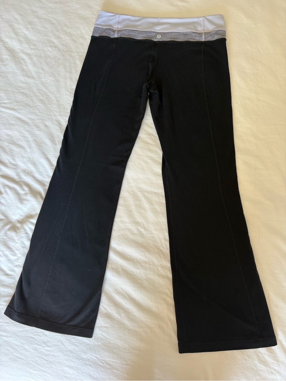 Vintage Lululemon Astro Pants Black Grey Stripe Waistband - Size 12 - Picture 4 of 10